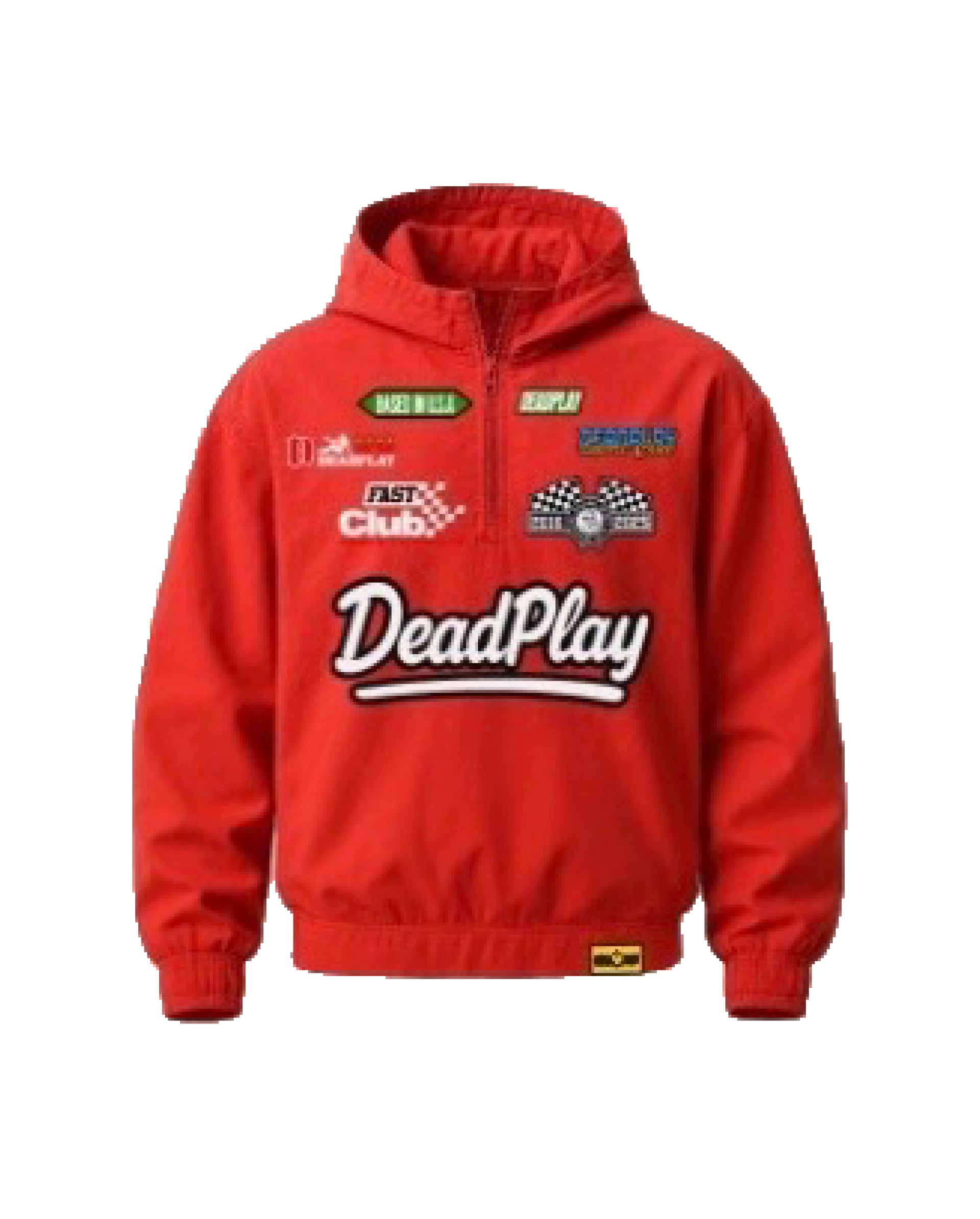 RED WINDBREAKER OVERSIZED HOODIE