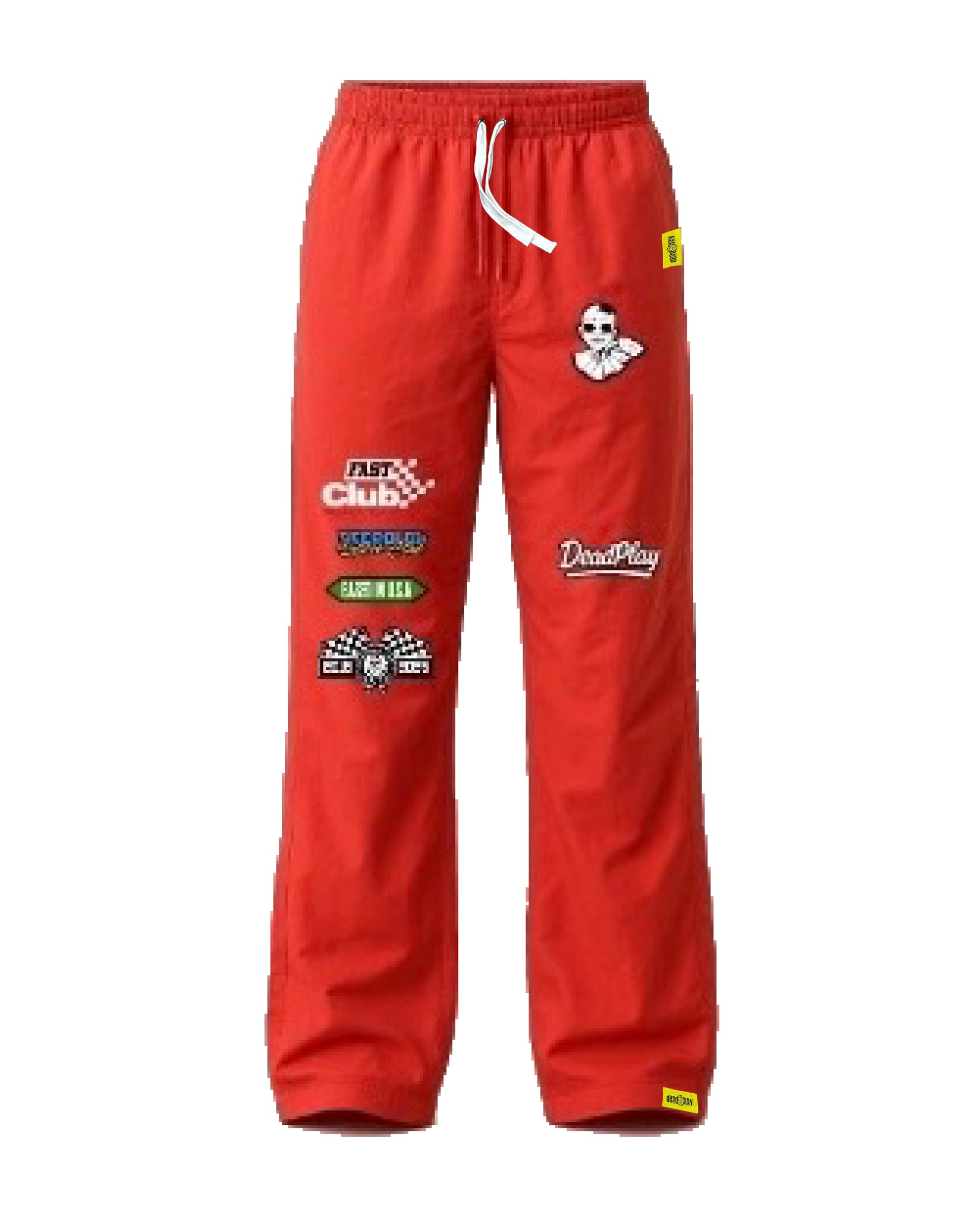 RED WINDBREAKER OVERSIZED PANTS