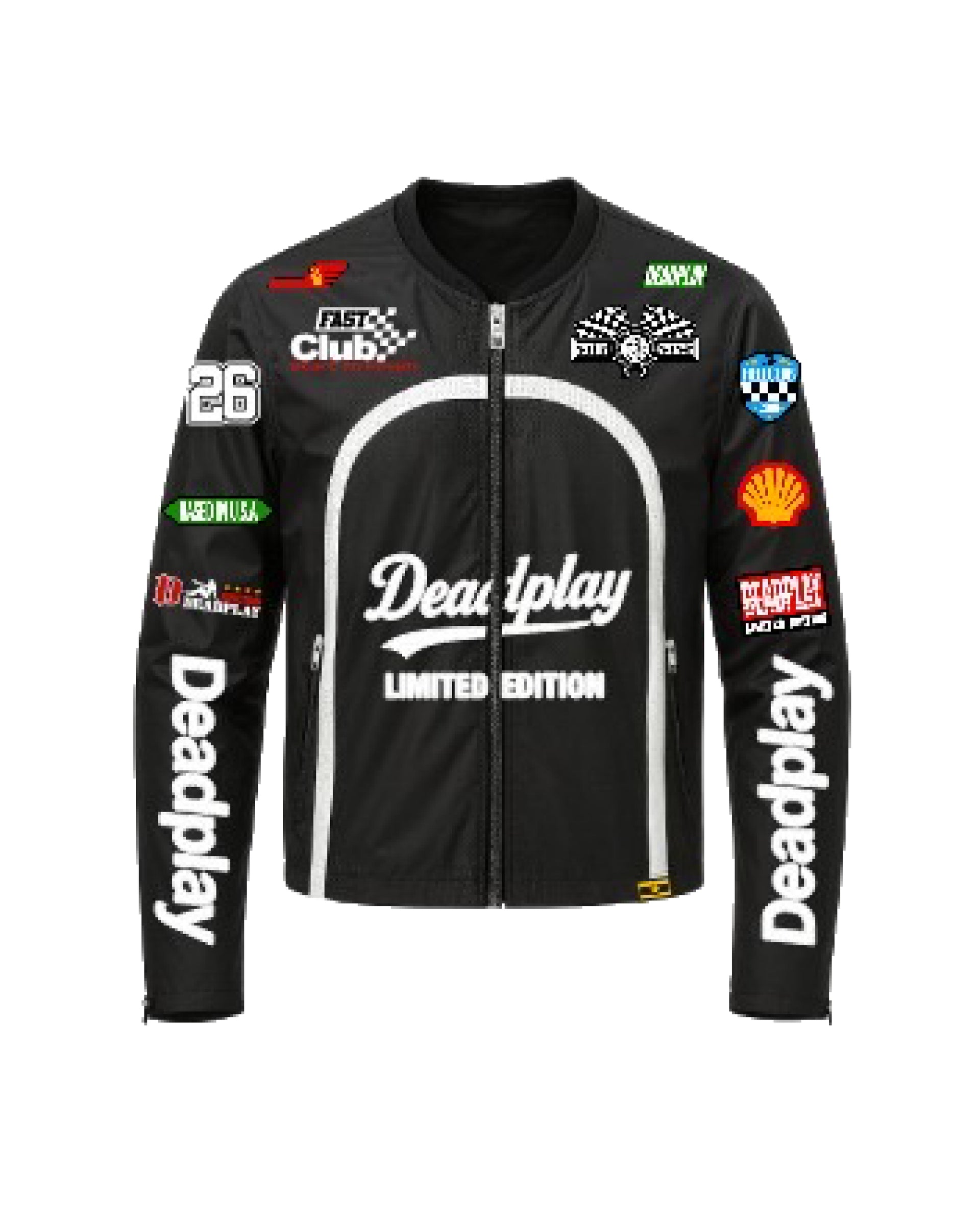 BLACK WINDBREAKER OVERSIZED JACKET