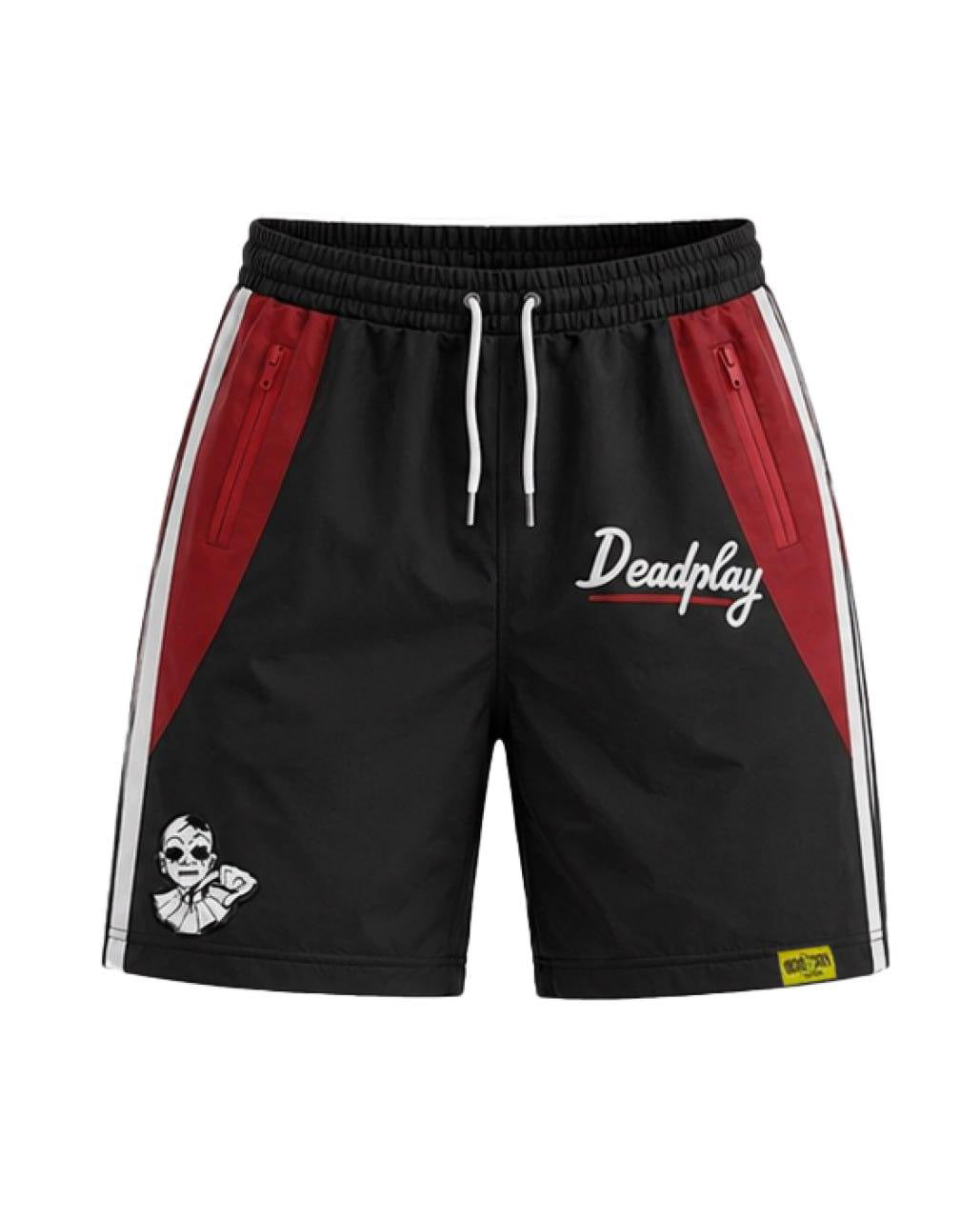 SS WINDBREAKER SHORTS-BLACK/RED