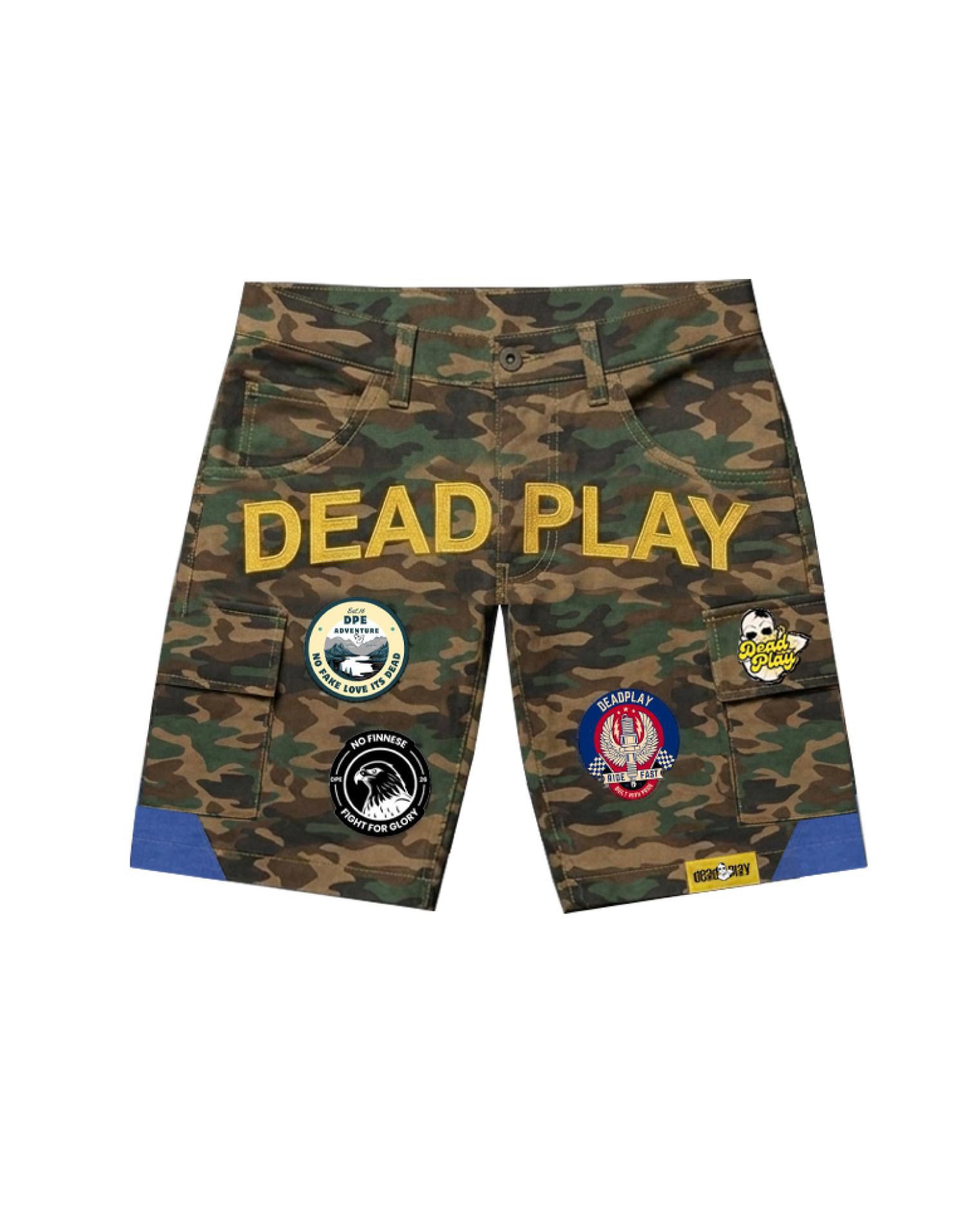 CAMO/JEAN CUT SHORTS