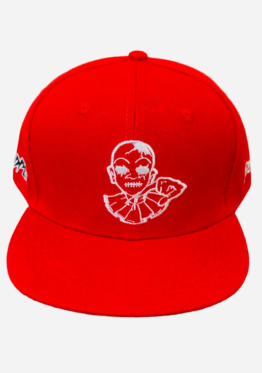 BIG LOGO RED 4 sided Embroidery SNAPBACK