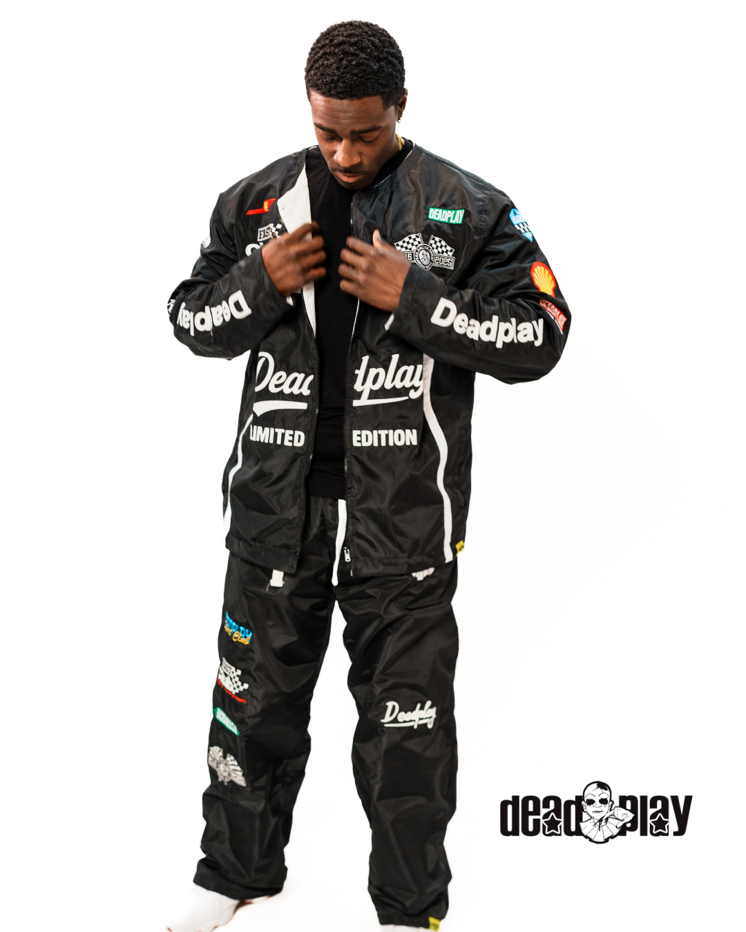 BLACK WINDBREAKER OVERSIZED JACKET